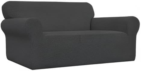 Easy-Going Stretch Oversized Loveseat Couch Covers Washable Dark Gray | 1-Piece - Image 8