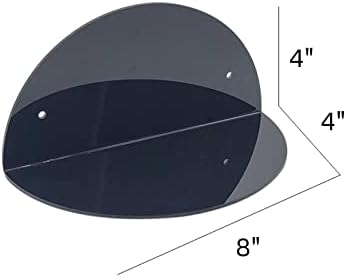ROYALITA 2-Pack Small Acrylic Shelves Room Decor Floating Shelves, Black - Image 3