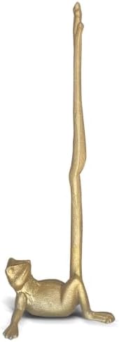 WallCharmers Gold Frog Paper Towel Holder & Metal Toilet Paper Holder Stand by WallCharmers