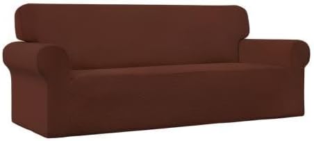 Easy-Going Stretch Oversized Sofa Couch Slipcover Washable Coffee | 1-Piece - Image 9