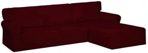 PureFit Stretch Sectional Couch Covers 2 pcs Non Slip L Shape Sofa Cover | - Image 8