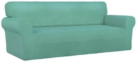 PureFit Stretch Couch Covers for Sofa Large Sofa Slipcovers Cyan | 1-Piece Sofa - Image 8