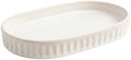 Sand White Oval Ceramic Vanity Tray for Bathroom Counter, Soap Dish by LUNESTELLA