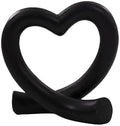 Lescafita Black Heart Decor Sculpture, Love Statue Minimalist Home Decor Accent for Living Room Bedroom Office Desk Shelf Coffee Table, Unique Romantic Gift by LESCAFITA