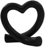 Lescafita Black Heart Decor Sculpture, Love Statue Minimalist Home Decor Accent for Living Room Bedroom Office Desk Shelf Coffee Table, Unique Romantic Gift by LESCAFITA