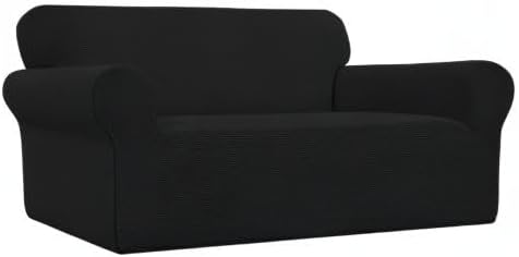 Easy-Going Stretch Oversized Loveseat Couch Covers Washable Black | 1-Piece - Image 8