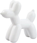 Notakia Cute Ceramics White Balloon Dog Statue Crafts Living Room Desktop Decorations,Handmade Modern Small Ceramic Animal Statue Ornament Home Decor Accents (White, Small) by Notakia