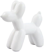 Notakia Cute Ceramics White Balloon Dog Statue Crafts Living Room Desktop Decorations,Handmade Modern Small Ceramic Animal Statue Ornament Home Decor Accents (White, Small) by Notakia