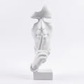 White Abstract Face Sculpture Minimalist Abstract Face Figurine Modern Home Decor Abstract Human Face Statue for Living Room Bedroom by Scekackdv