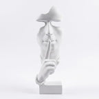 White Abstract Face Sculpture Minimalist Abstract Face Figurine Modern Home Decor Abstract Human Face Statue for Living Room Bedroom by Scekackdv