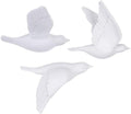 White 3D Flying Bird Wall Decor Set of 3, Resin Bird Wall Sculptures by SunshineDecor