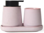 INGOFIN Ceramic Bathroom Accessories Set, Soap Dispenser &Toothbrush Holder by INGOFIN