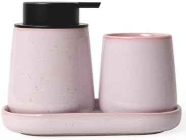 INGOFIN Ceramic Bathroom Accessories Set, Soap Dispenser &Toothbrush Holder by INGOFIN