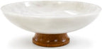 White Marble Fruit Bowl with Pedestal, 11" Large Decorative Centerpiece Bowl for Dining Table, Modern Kitchen Counter Fruit Bowl, Handcrafted Stone Marble Bowl, Luxury Home Decor Accent by LaOnyx
