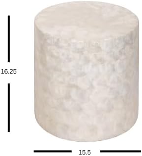 East at Main Capiz Shell Side Table – White Accent Table, Small Decorative - Image 3
