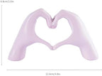 Heart Hands Sculpture Small Shelf Decor Items Resin Love Hand Statue Cute Aesthetic Heart Decor for Living Room TV Stand Bedroom Console Table Centerpieces Elegant Gift,Pink - Image 3