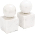 Creative Co-Op 2-Piece Marble Geometric Bookends, White by Unknown