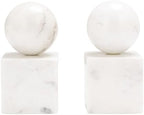 Creative Co-Op 2-Piece Marble Geometric Bookends, White - Image 5