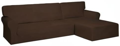 PureFit Stretch Sectional Couch Covers 2 pcs Non Slip L Shape Sofa Cover | - Image 8