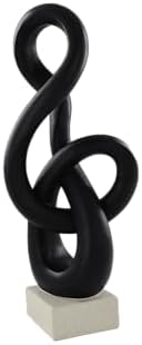 16" Modern Abstract Ribbon Decorative Sculpture, Knot Sculptures,Home Decor,Coffee Table Statues,Dining Living Room Desk Decor,Musical Note,Black by LAIKEARTS