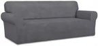 PureFit Stretch Couch Covers for Sofa Large Sofa Slipcovers Gray | 1-Piece Sofa - Image 8
