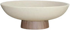 LIN CHUAN Modern Resin Pedestal Bowl – Large Fruit Bowl for Kitchen Counter, Catch All Bowl for Entryway Table, Stylish Key Bowl & Dining Centerpiece, Brown by LINCHUAN