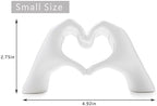 Small Heart Hands Sculpture Decor for Living Room Bedroom Bookshelf Coffe Table and Office Display, Love Finger Statue Modern Aesthetic Home Decor, Unique Gift for Wedding Christmas Birthday (White) - Image 4