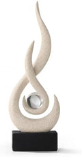 FJS Sandstone Abstract Flame Sculpture for Living Room Coffee Table Decor by FJSHomeDecor