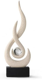 FJS Sandstone Abstract Flame Sculpture for Living Room Coffee Table Decor by FJSHomeDecor