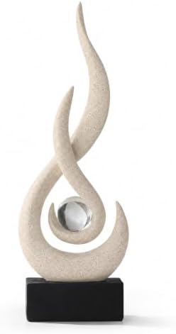 FJS Sandstone Abstract Flame Sculpture for Living Room Coffee Table Decor by FJSHomeDecor