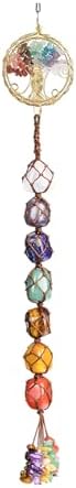 Handmade Gemstones Healing Feng Shui Crystals Window Car Decorations Hanging Ornament for Home Decor Party Decor（Tree-7 Chakra） by Nicestone