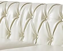 Chesterfield 3 Seater Sofa, Modern Leather Tufted Couch 3 Seater - Image 8
