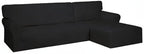PureFit Stretch Sectional Couch Covers 2 pcs Non Slip L Shape Sofa Cover | - Image 8
