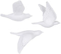 suruim 3D Birds Wall Decor Set of 3 Resin Wall Sculpture (White) by Suruim