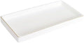 10 x 5 Ceramic Bathroom Tray for Countertop, Decorative Vanity Tray for Dresser Tops, Small Rectangular Trays for Perfume, Candle, Jewelry, Cosmetics (White) by HANKOR