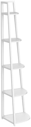 Tribesigns 70 inch Tall Corner Shelf, 5 Tier Modern Corner Bookshelf Bookcase Industrial Corner Ladder Shelf Plant Stand for Living Room, Kitchen, Home Office (White) - Image 5