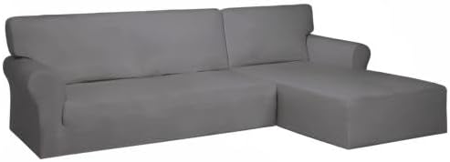 PureFit Stretch Sectional Couch Covers 2 pcs Non Slip L Shape Sofa Cover - Image 8