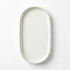 Sand White Oval Ceramic Vanity Tray for Bathroom Counter, Soap Dish - Image 4