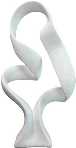 15" Modern Abstract Ribbon Decorative Sculpture, Knot Sculptures,Home Decor,Coffee Table Statues,Dining Living Room Desk Decor（White） by LAIKEARTS