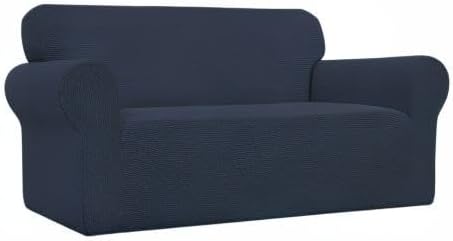 Easy-Going Stretch Oversized Loveseat Couch Covers Washable Dark Blue | 1-Piece - Image 8
