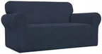 Easy-Going Stretch Loveseat Couch Covers Washable Dark Blue | 1-Piece Loveseat - Image 9