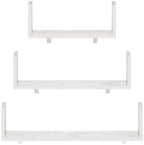 Furinno Rossi Bedroom Decor Wall Mounted Floating Display Shelves with Invisible Brackets, Set of 3, Marble White - Image 7