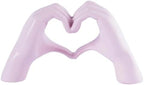 Heart Hands Sculpture Small Shelf Decor Items Resin Love Hand Statue Cute Aesthetic Heart Decor for Living Room TV Stand Bedroom Console Table Centerpieces Elegant Gift,Pink - Image 2