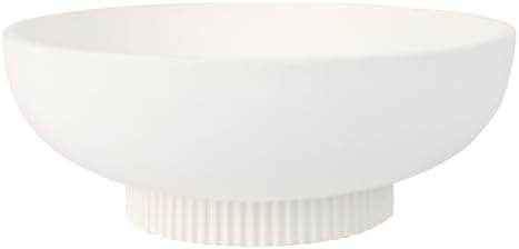 Deobath Large Resin Pedestal Decorative Bowl - Modern Handicraft Bowls for Home Decor - Fruit Bowl for Kitchen Counter - Key Bowl for Entryway Table,Off White Cream by Deobath