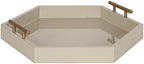 Kate and Laurel Lipton Modern Hexagon Tray; 18 x 18; Sand; Midcentury Decorative Serving Tray for Storage and Display by KateandLaurel