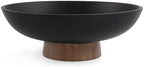 LIN CHUAN Modern Resin Pedestal Bowl, Large Fruit Bowl for Kitchen Counter, Catch All bowl for Entryway Table, Dark Brown by LINCHUAN