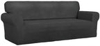 PureFit Stretch Couch Covers for Sofa Large Sofa Slipcovers Dark Gray | 1-Piece - Image 8