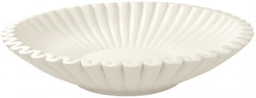 Modern Beige Fluted Decorative Bowl - 10" Wavy Purse Bowls for Entryway by OGANGART