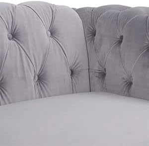 RARZOE Modern 2 Pieces Living Room Sofa Set, Contemporary Tufted Button Velvet - Image 4