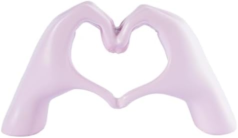 Heart Hands Sculpture Small Shelf Decor Items Resin Love Hand Statue Cute Aesthetic Heart Decor for Living Room TV Stand Bedroom Console Table Centerpieces Elegant Gift,Pink by Unknown